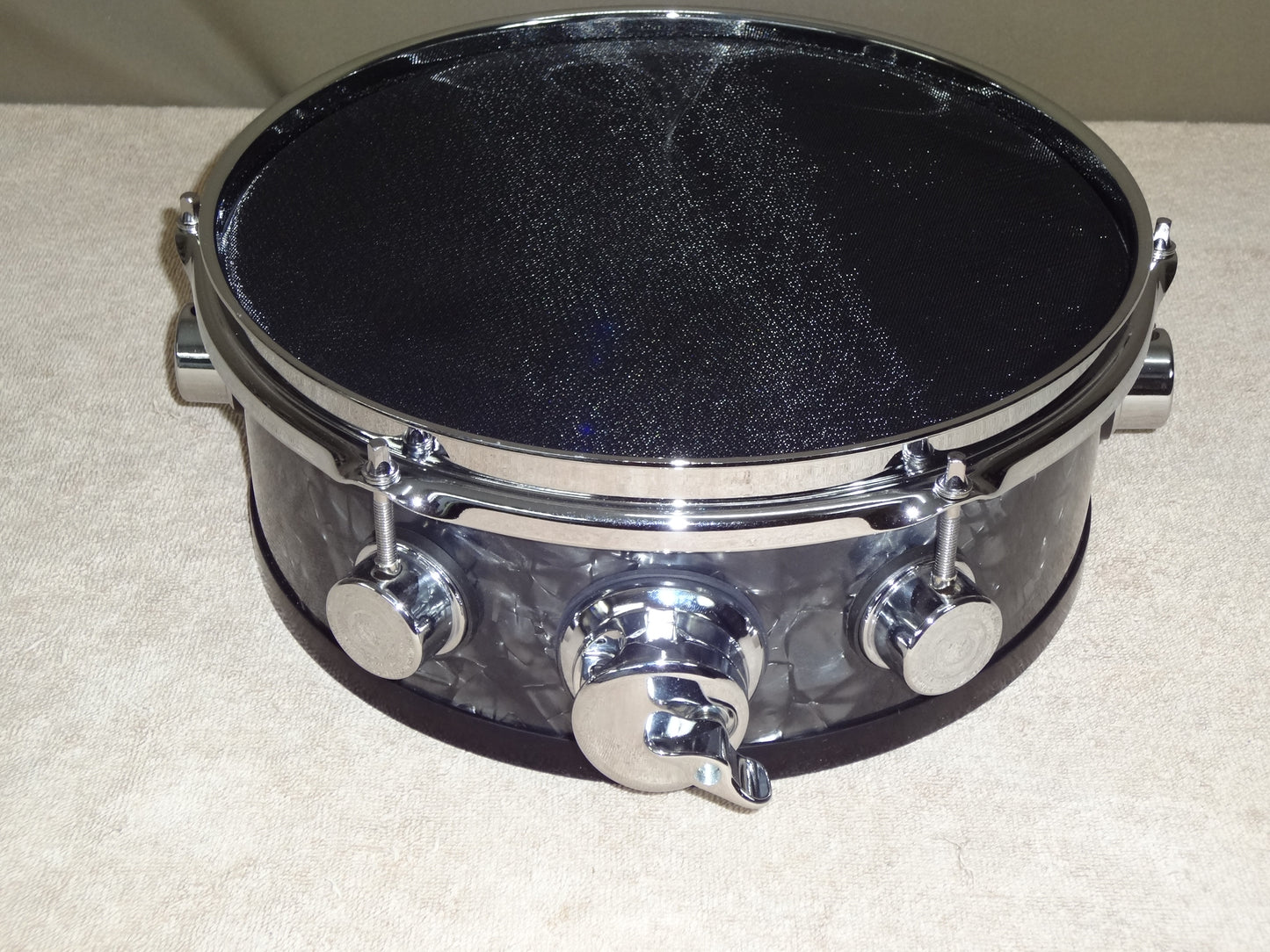 New 12 Inch Custom Electronic Snare Drum - Black Pearl - DW Style Lugs