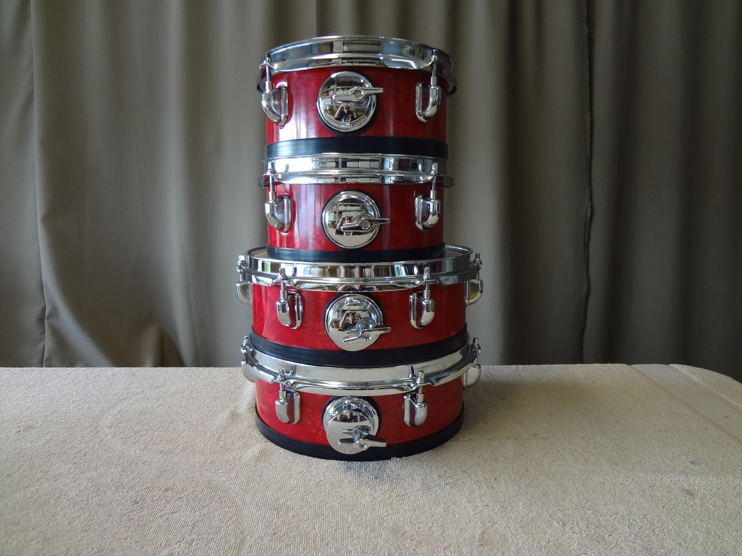 New 4 Piece Custom Electronic Drum Shell Pack - Red Pearl