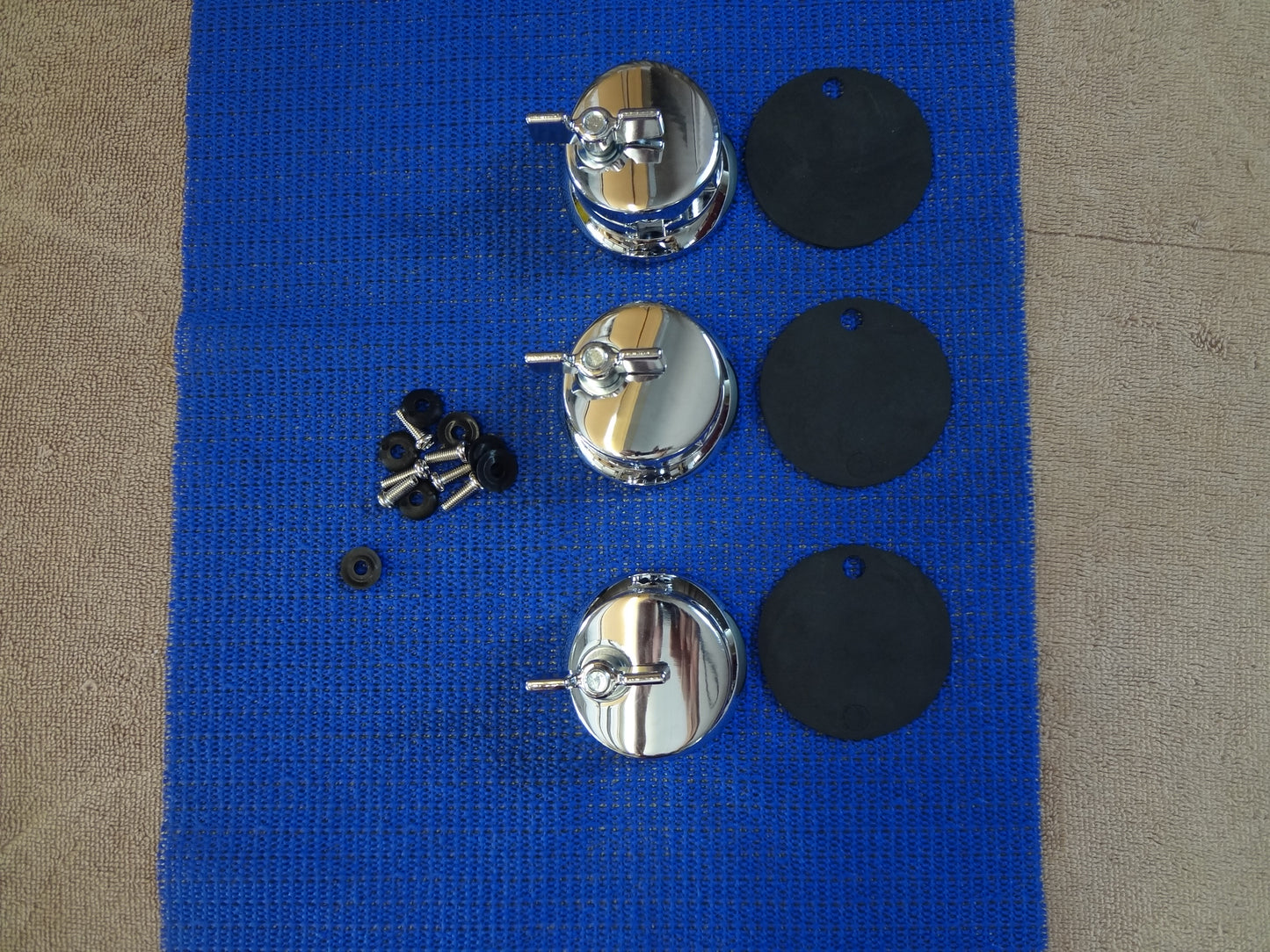 SET H/D CHROME TOM MOUNTS (3)