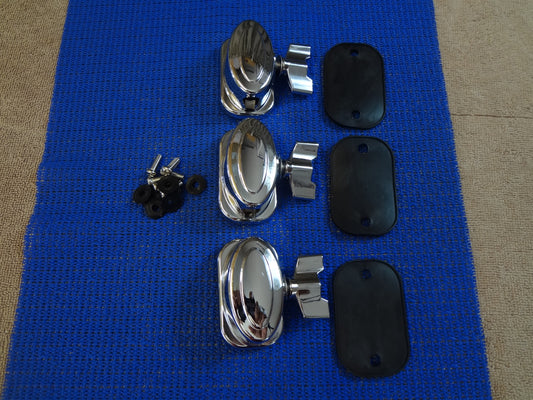 SET CHROME TOM MOUNTS (3)