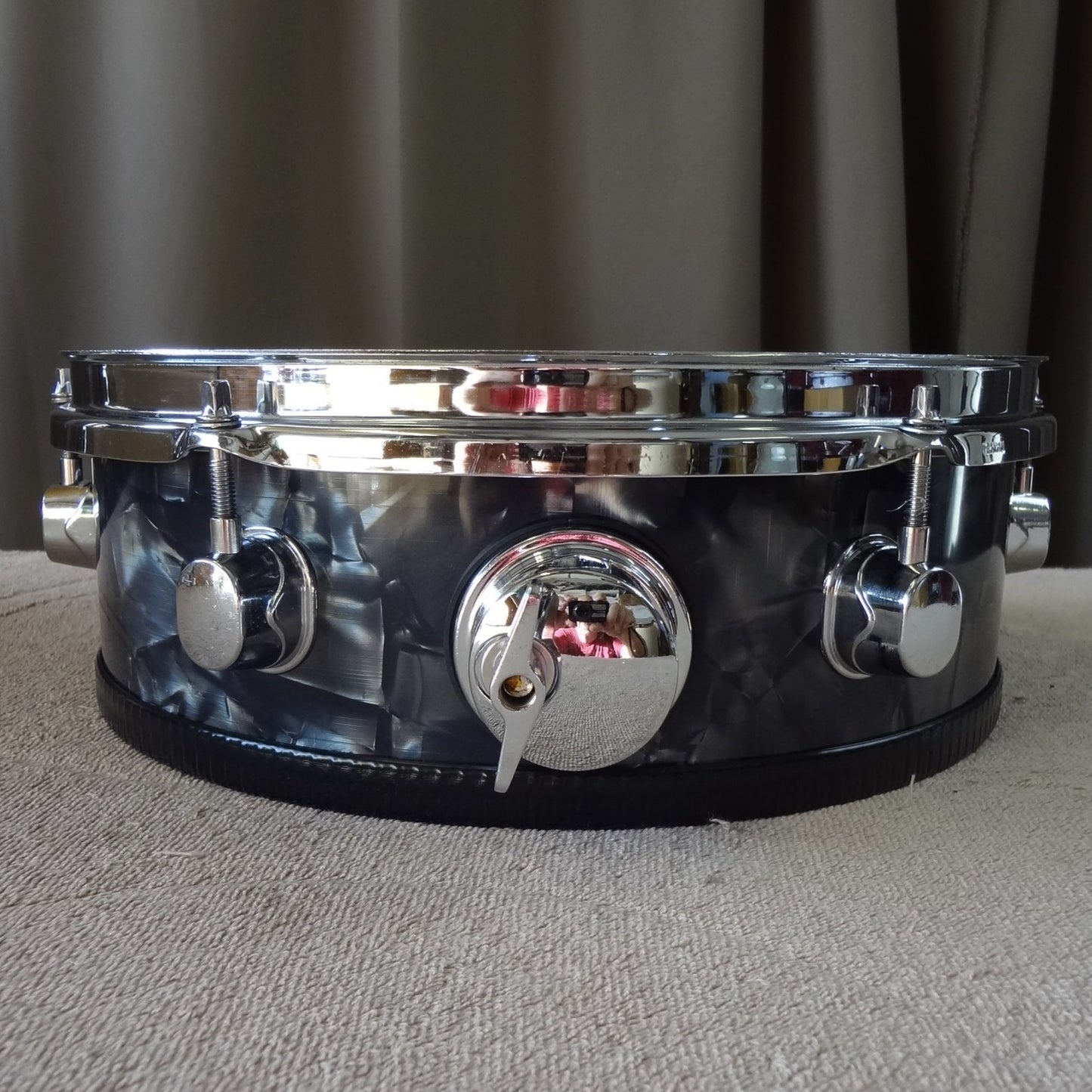 Refurbished 12 Inch Custom Electronic Snare Drum - Black Pearl