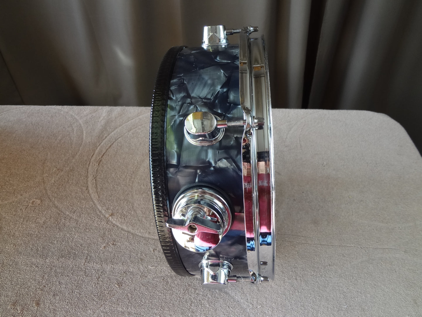 Refurbished 12 Inch Custom Electronic Snare Drum - Black Pearl