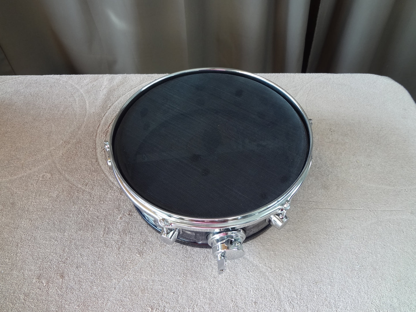 Refurbished 12 Inch Custom Electronic Snare Drum - Black Pearl