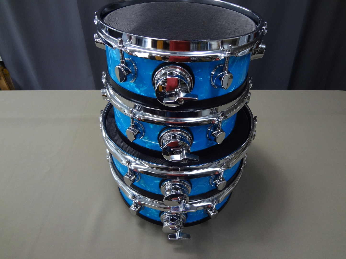NEW 4 PIECE ELECTRONIC DRUM SHELL PACK - BLUE PEARL
