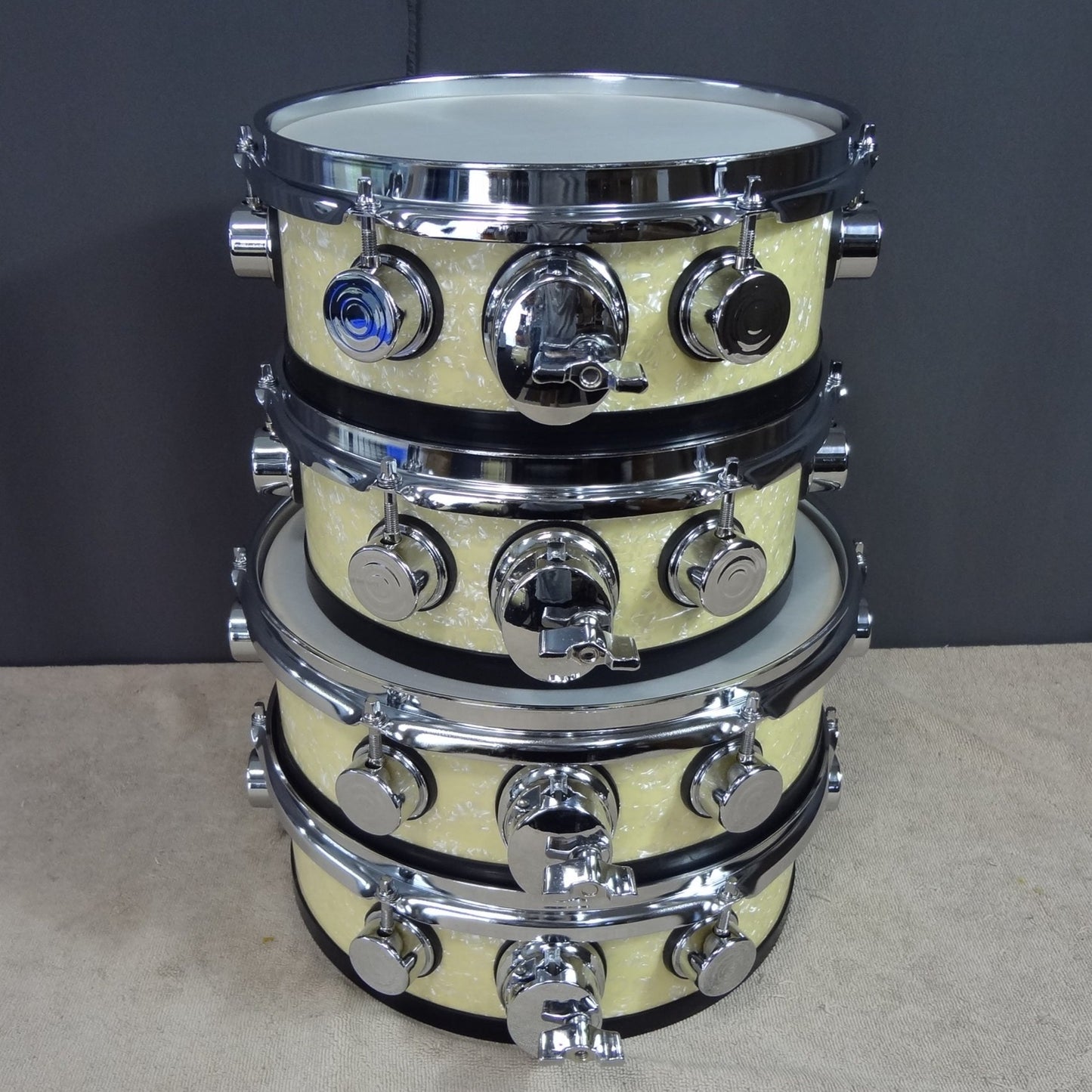 NEW 6 PIECE CUSTOM ELECTRONIC DRUM SHELL PACK - CREAM PEARL/VINTAGE