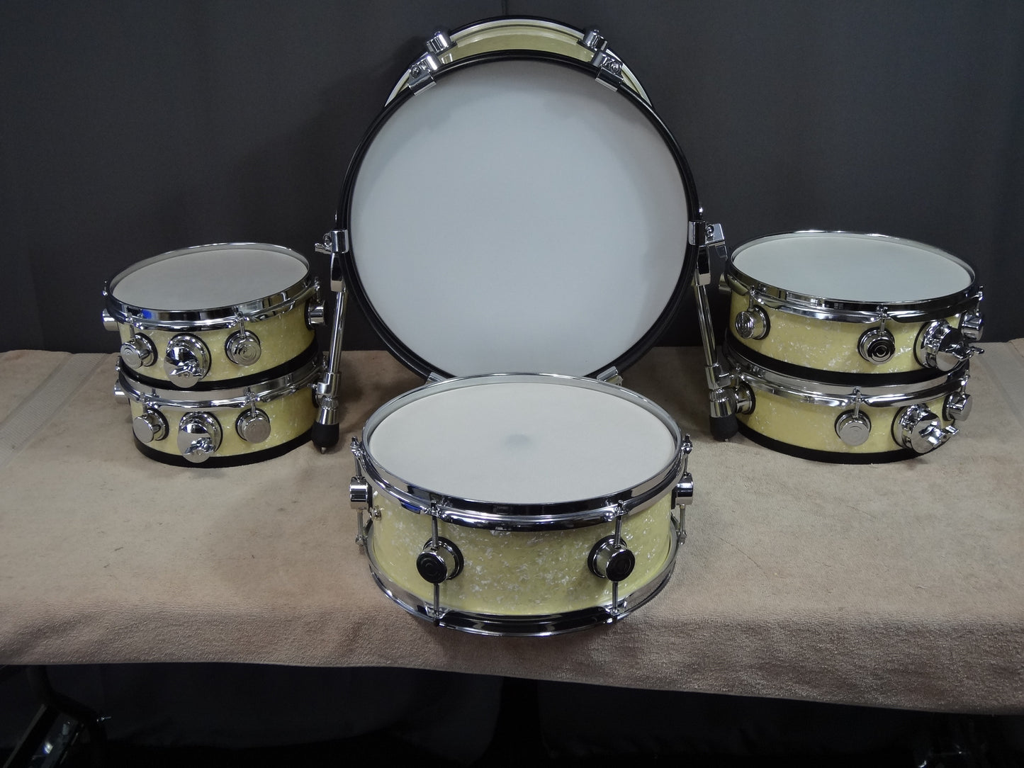 NEW 6 PIECE CUSTOM ELECTRONIC DRUM SHELL PACK - CREAM PEARL/VINTAGE