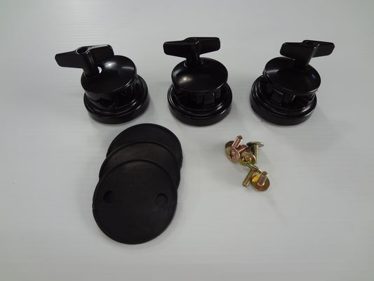 SET SATIN BLACK TOM MOUNTS (3)