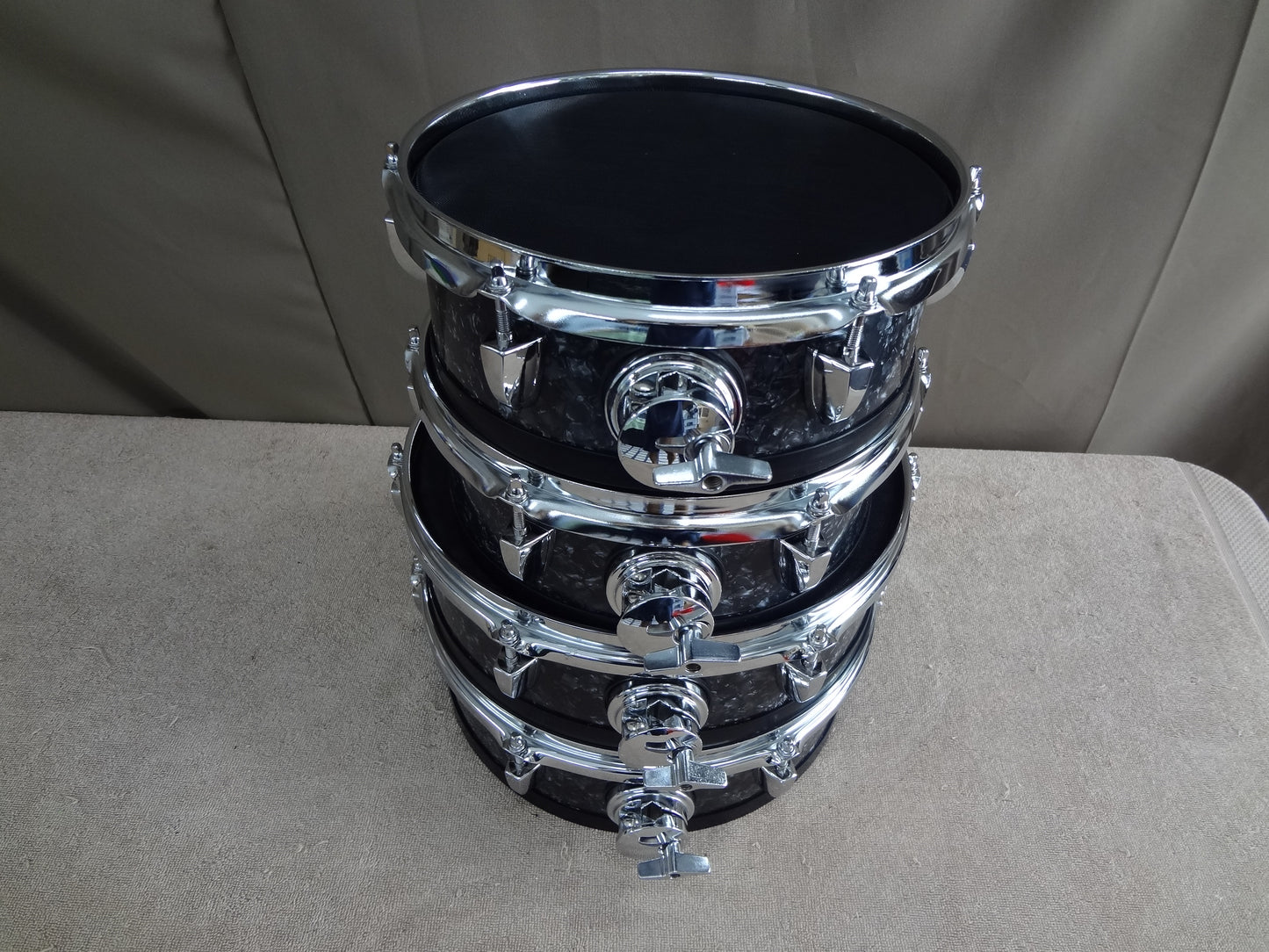 NEW 4 PIECE CUSTOM ELECTRONIC DRUM SHELL PACK - BLACK PEARL