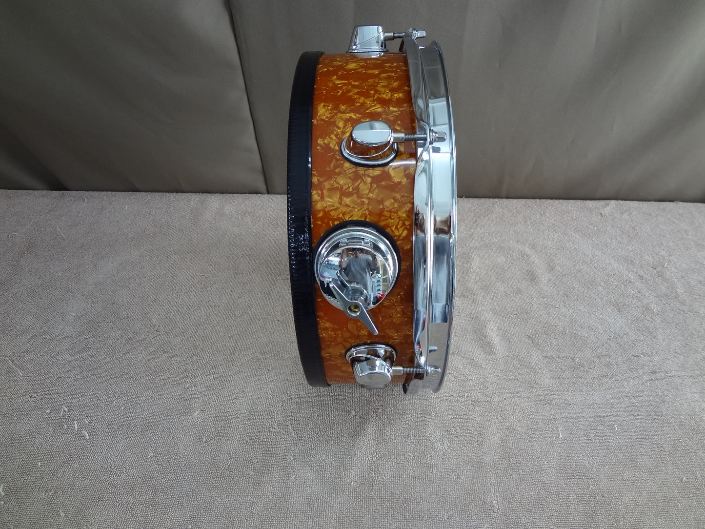 New 12 Inch Custom Electronic Snare Drum - Orange Pearl