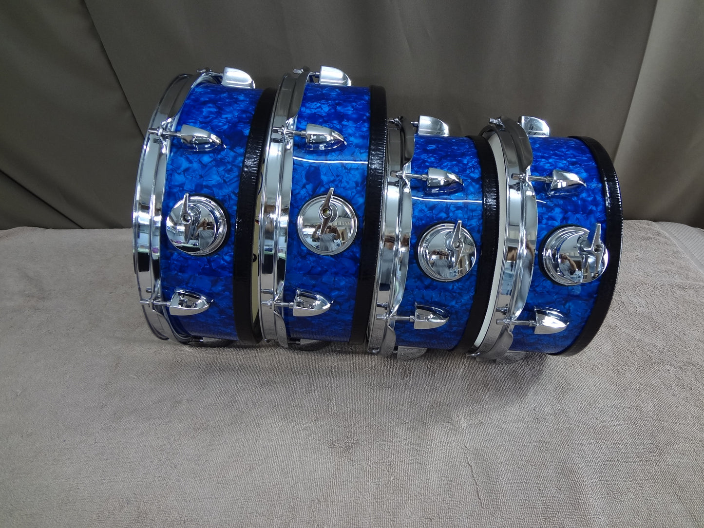 NEW 4 PIECE CUSTOM ELECTRONIC DRUM SHELL PACK - BLUE PEARL