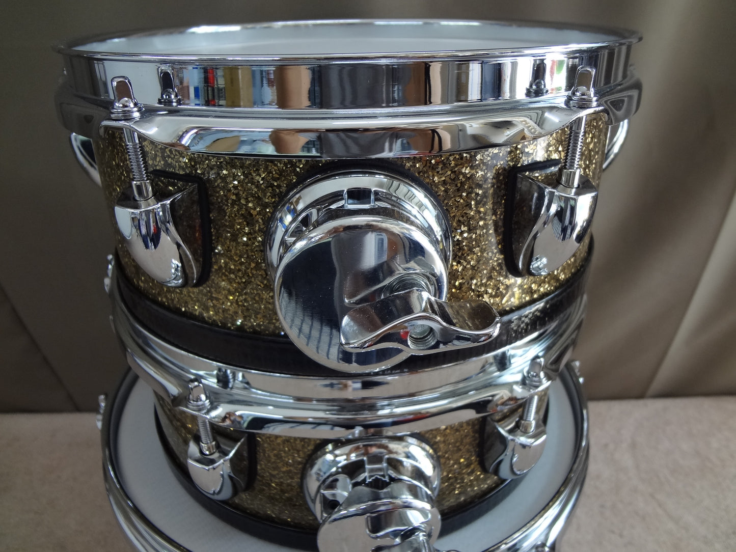 NEW 5 PIECE CUSTOM ELECTRONIC DRUM SHELL PACK - GINGER GLASS GLITTER