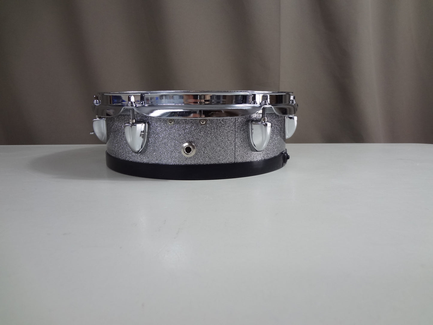 Refurbished 10 Inch Custom Electronic Snare Drum - Silver Glitter
