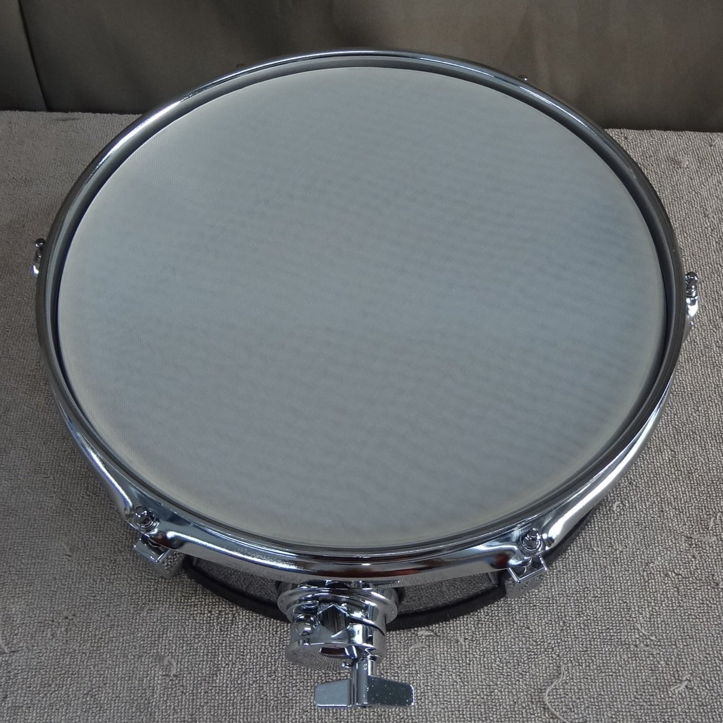 Refurbished 12 Inch Custom Built Electronic Snare Drum - Silver Sparkle