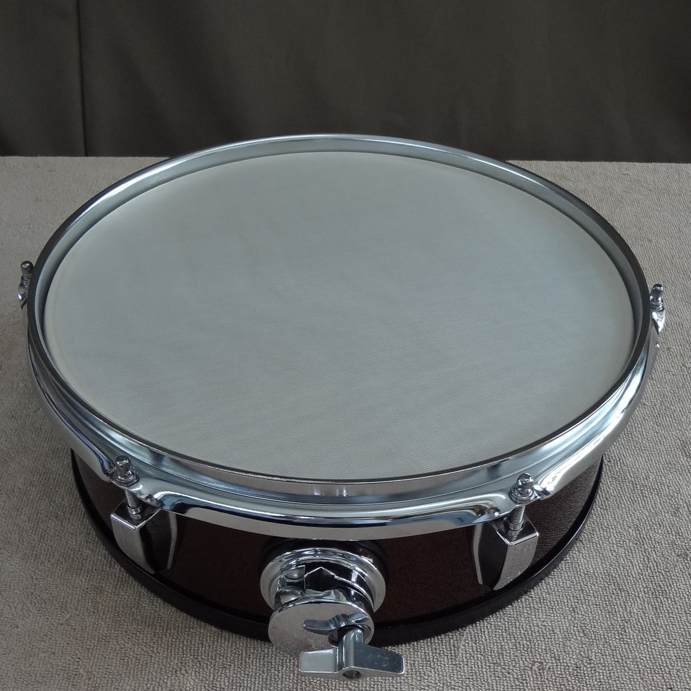 Refurbished 12 Inch Custom Built Electronic Snare Drum - Wine Red Metallic