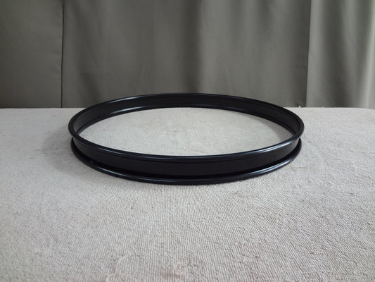 NEW 18'' BLACK METAL BASS DRUM HOOPS (2)