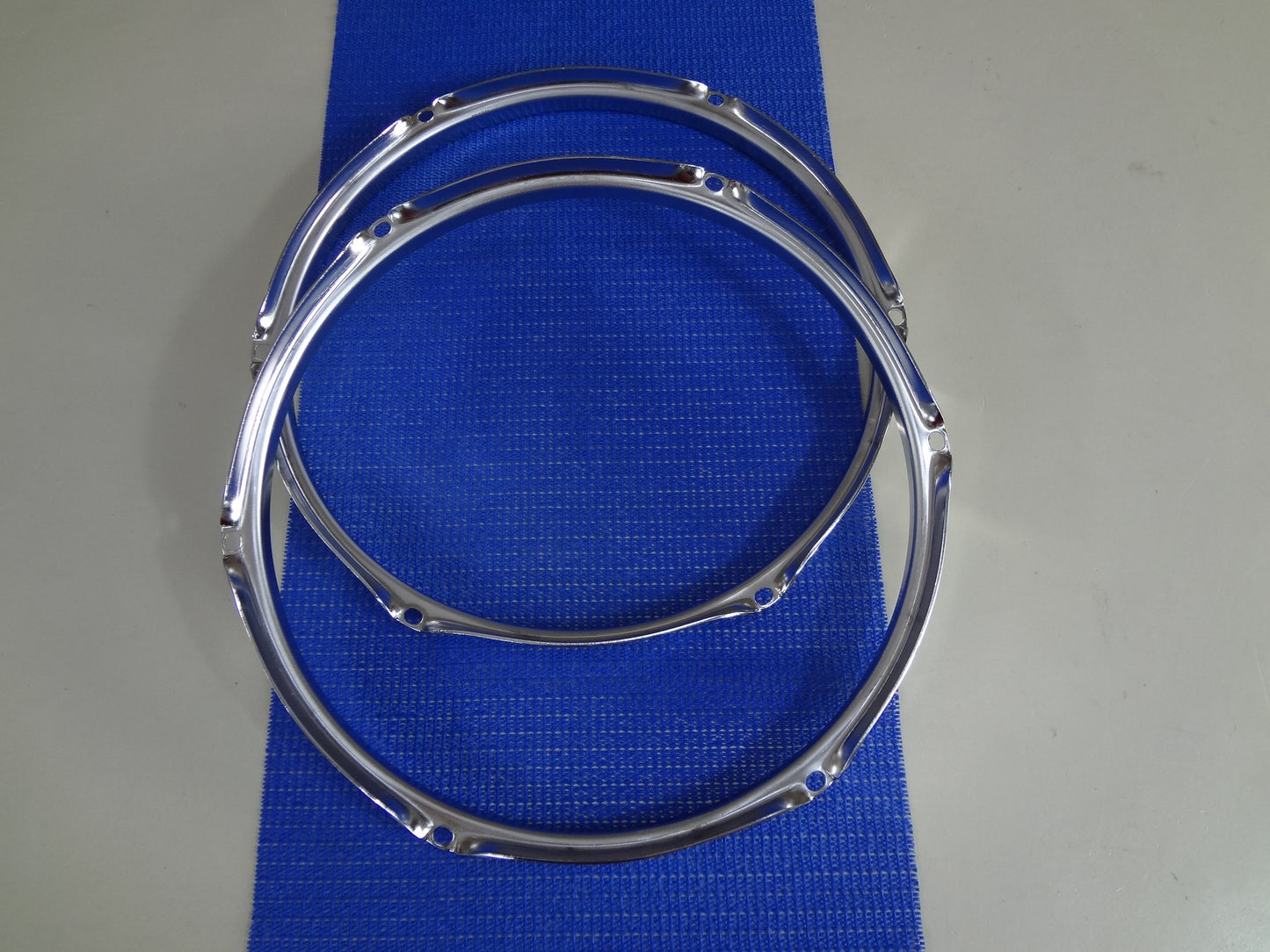 NEW PAIR 6 HOLE 16'' CHROME TOM RIMS 2mm (2pcs)