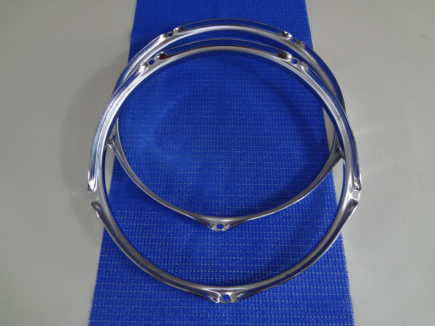 NEW PAIR 5 HOLE 13'' CHROME TOM RIMS 2mm (2pcs)