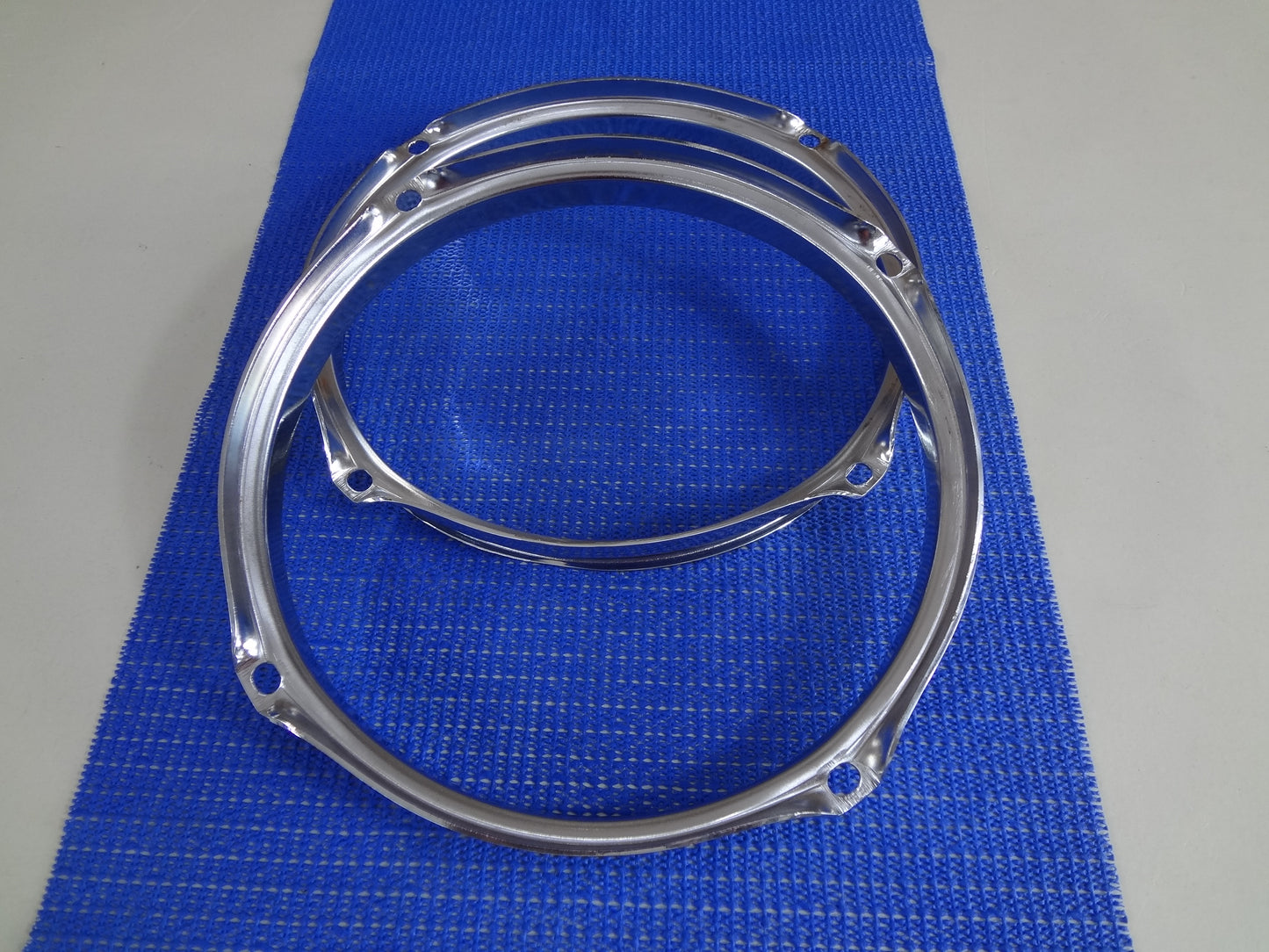 NEW PAIR 4 HOLE 8'' CHROME TOM RIMS 2mm (2pcs)