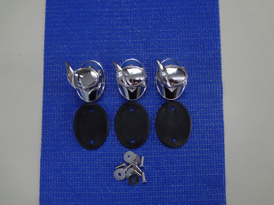 SET CHROME TOM MOUNTS (3)