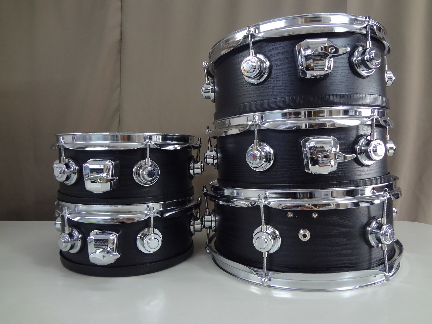 NEW CUSTOM BUILT ELECTRONIC DRUM 6 PIECE SHELL PACK-Black Woodgrain