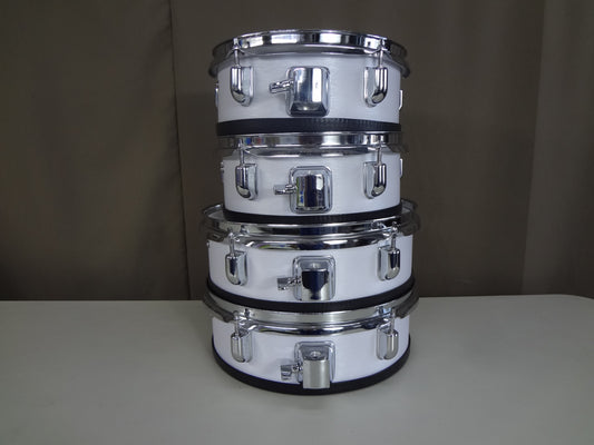 NEW 4 PIECE CUSTOM ELECTRONIC DRUM SHELL PACK - White woodgrain texture.