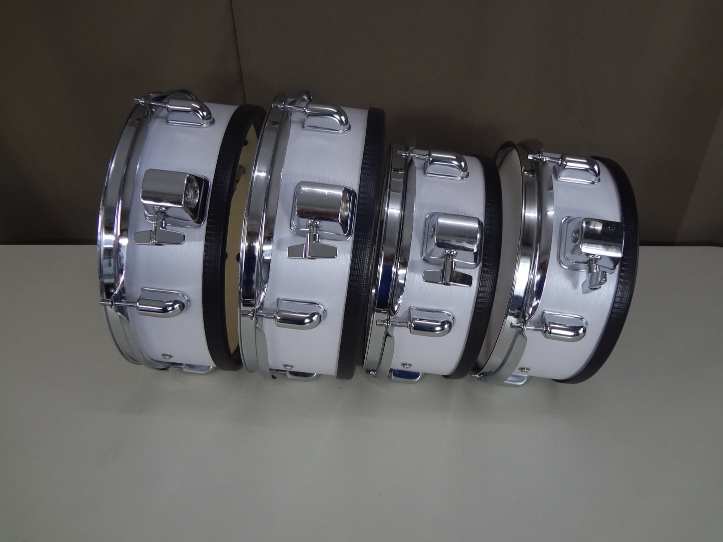 NEW 4 PIECE CUSTOM ELECTRONIC DRUM SHELL PACK - White woodgrain texture.