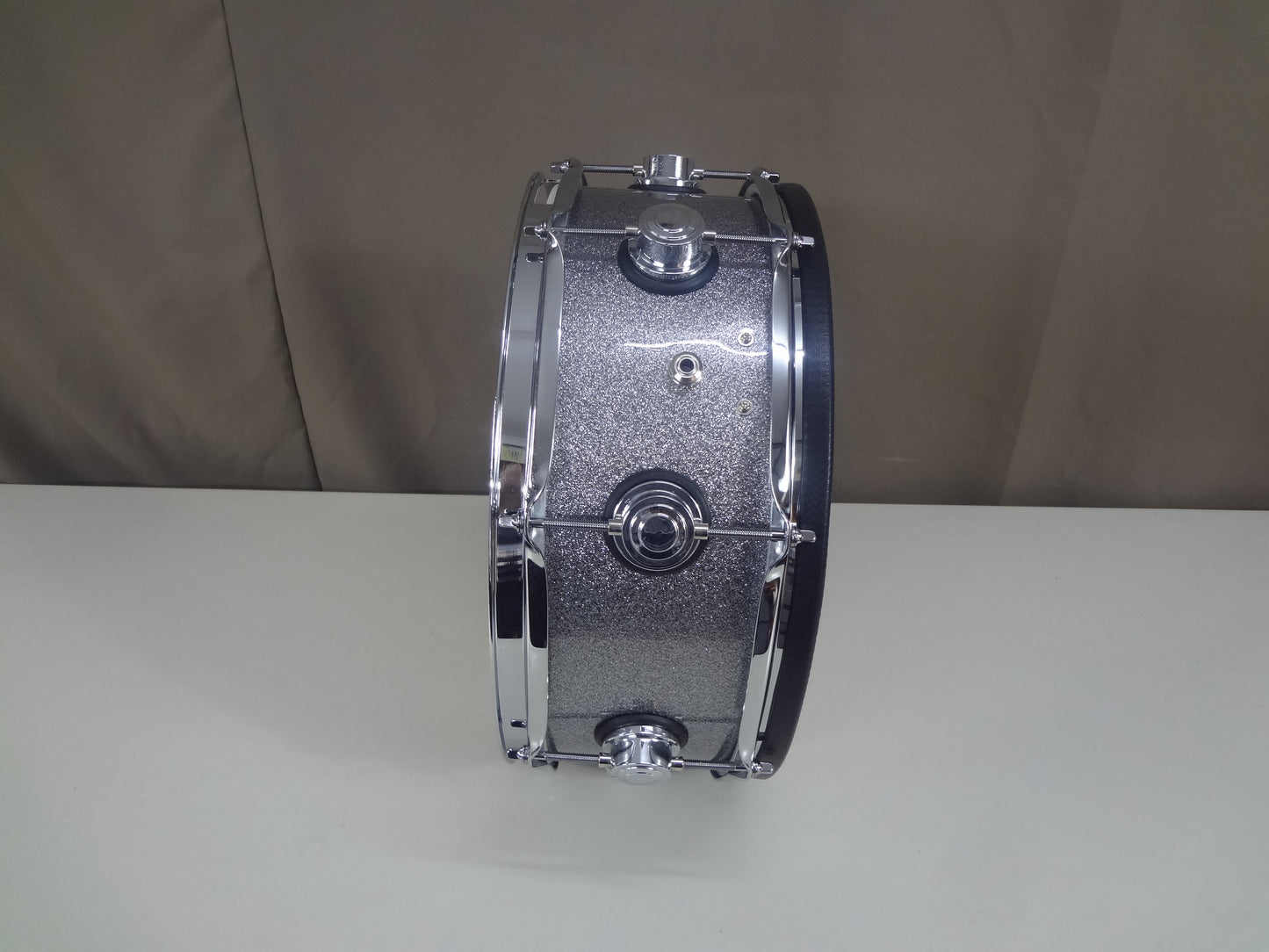 New 14 Inch Custom Electronic Snare Drum - Silver Sparkle