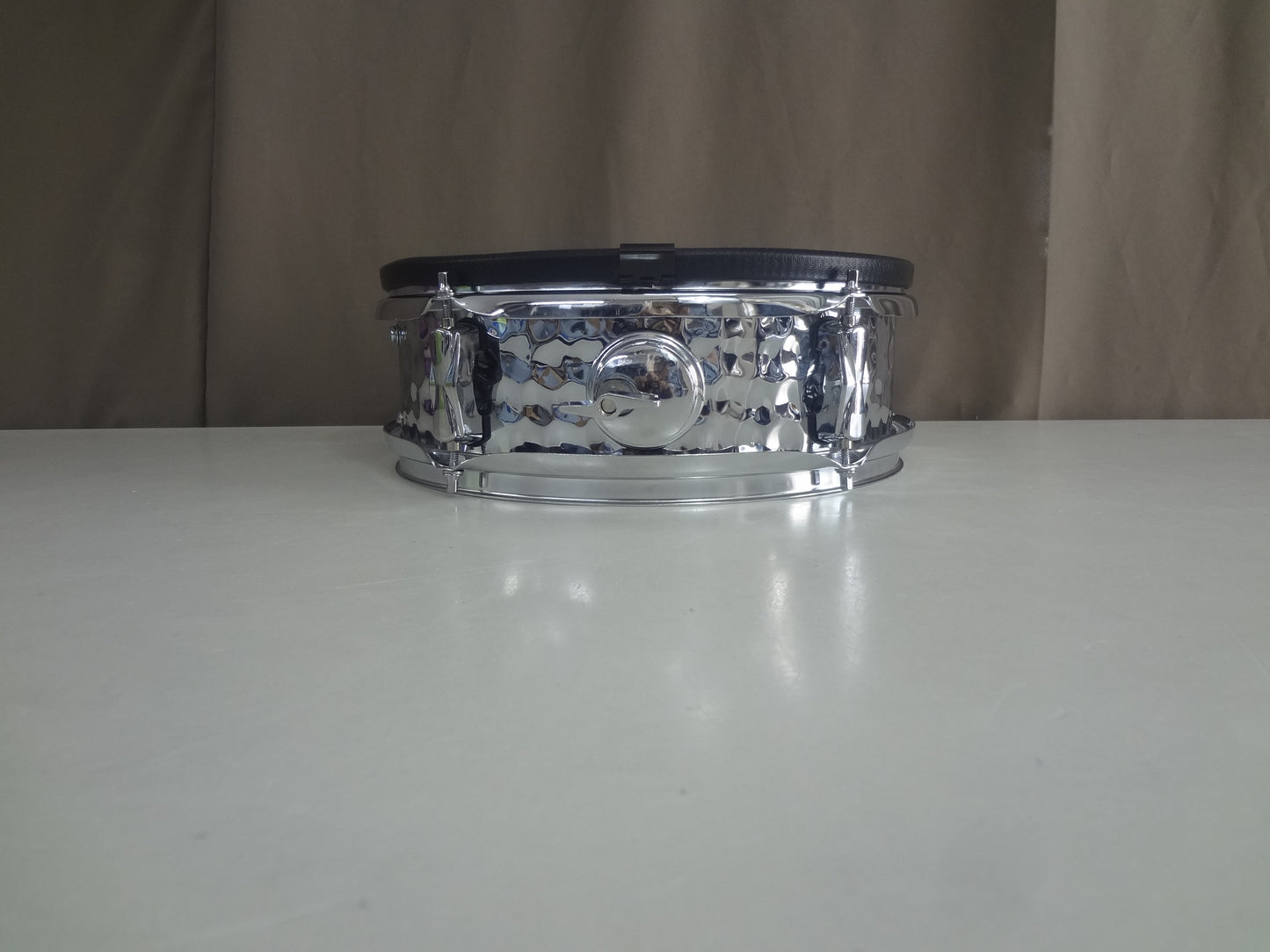New 12 Inch Custom Electronic Snare Drum - Dimpled Chrome Metal