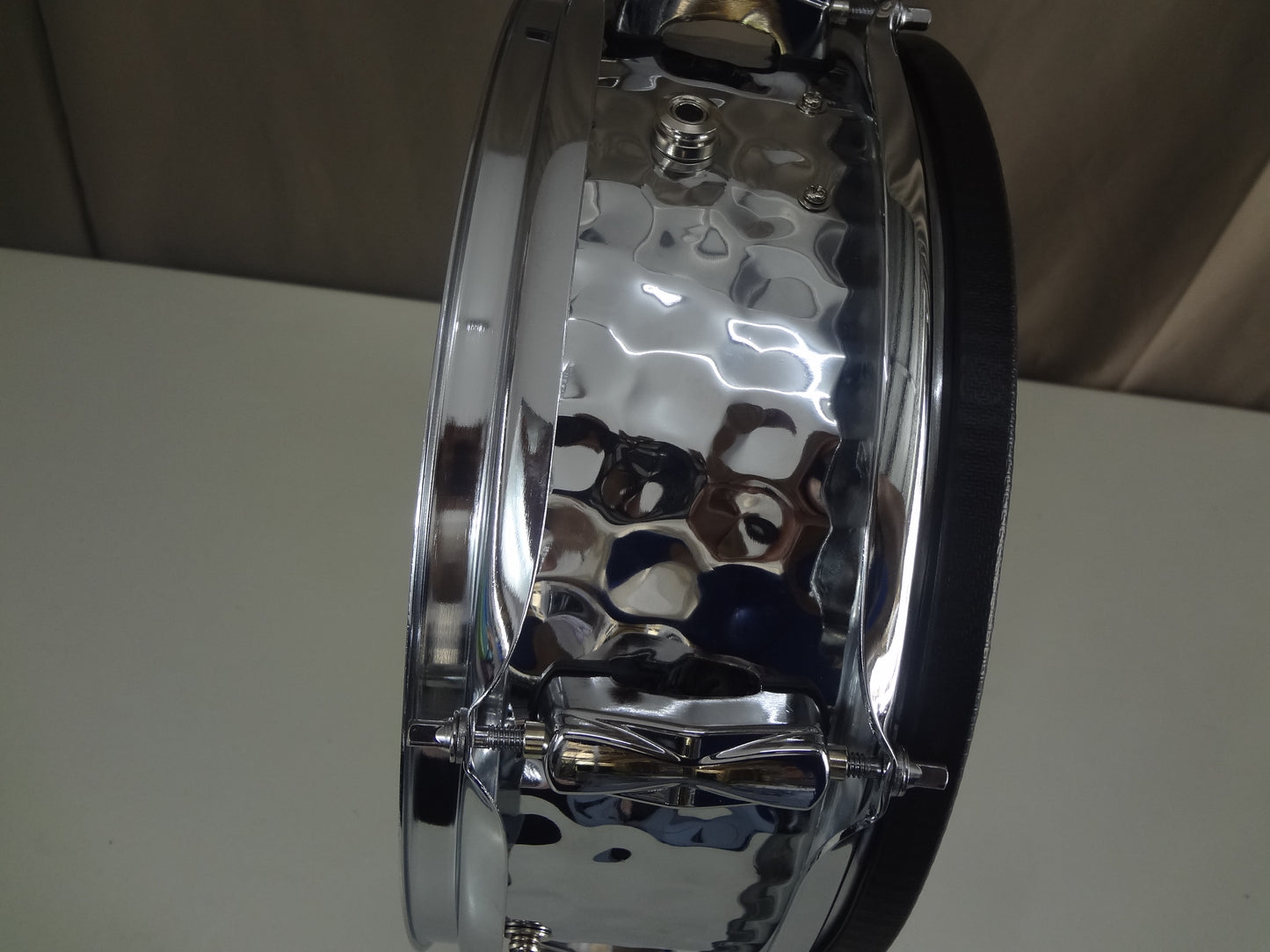 New 12 Inch Custom Electronic Snare Drum - Dimpled Chrome Metal