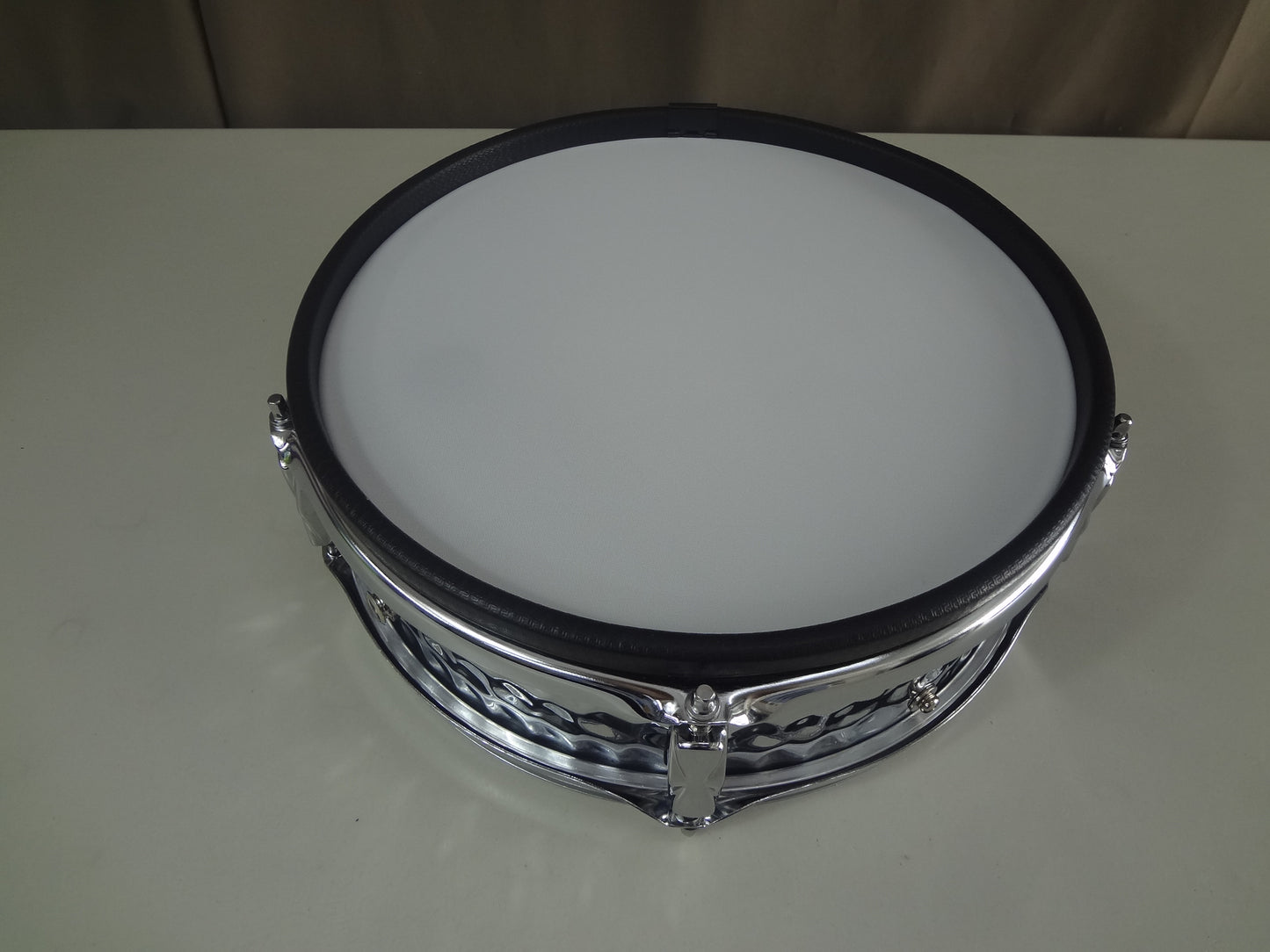 New 12 Inch Custom Electronic Snare Drum - Dimpled Chrome Metal