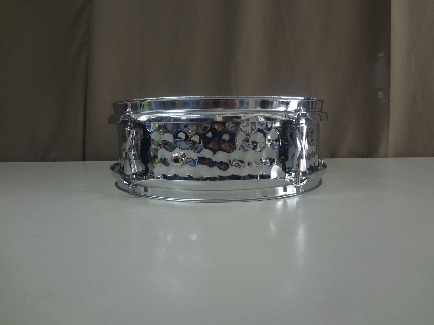 New 12 Inch Custom Electronic Snare Drum - Dimpled Chrome Metal
