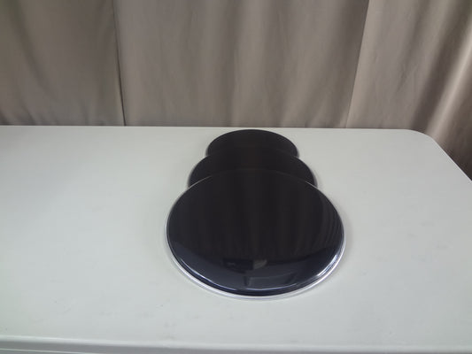 NEW SET MIRROR BLACK ACOUSTIC DRUM HEADS-10/12/14''