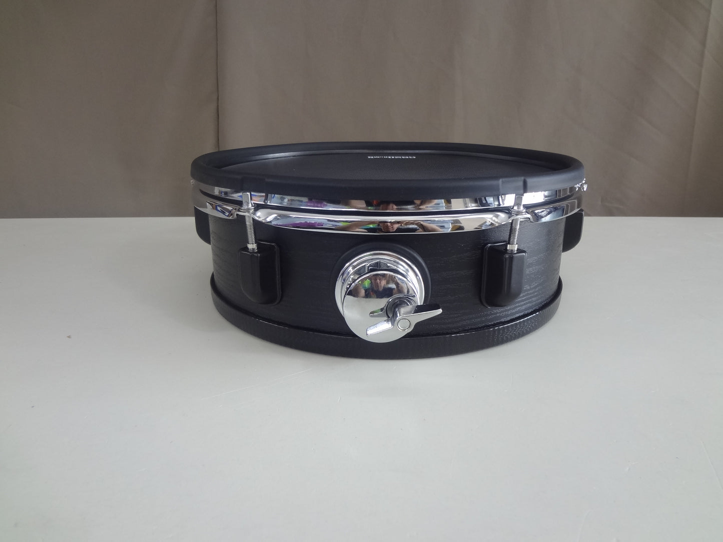Refurbished 12 Inch Custom Built Electronic Snare Drum - Black Woodgrain
