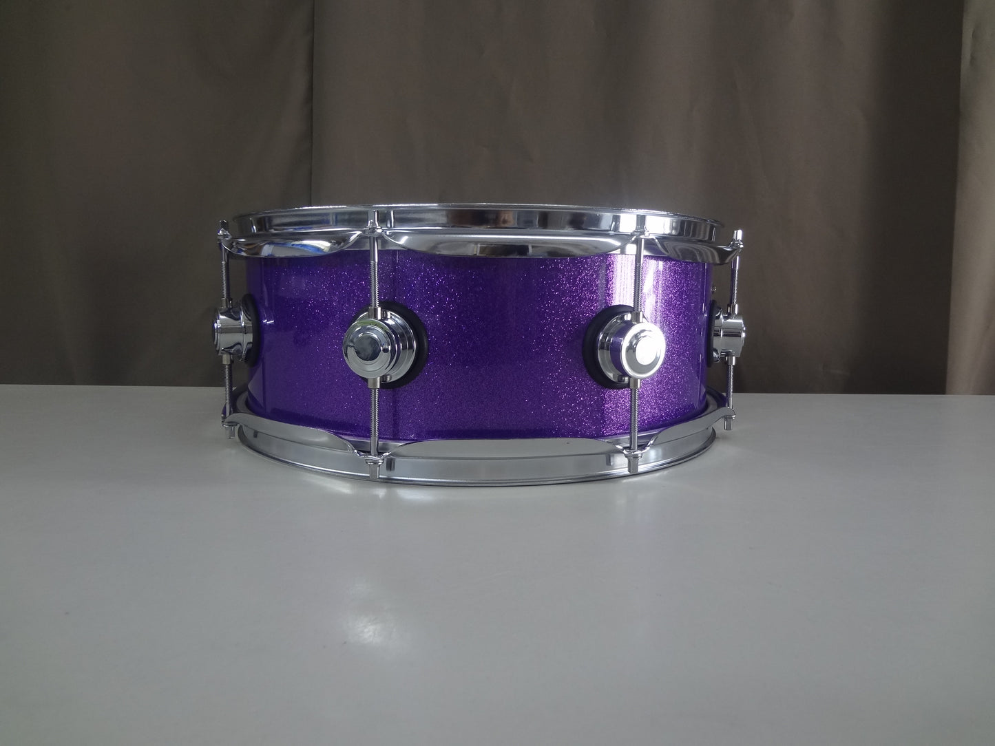 New 14 Inch Custom Electronic Snare Drum - Purple Sparkle