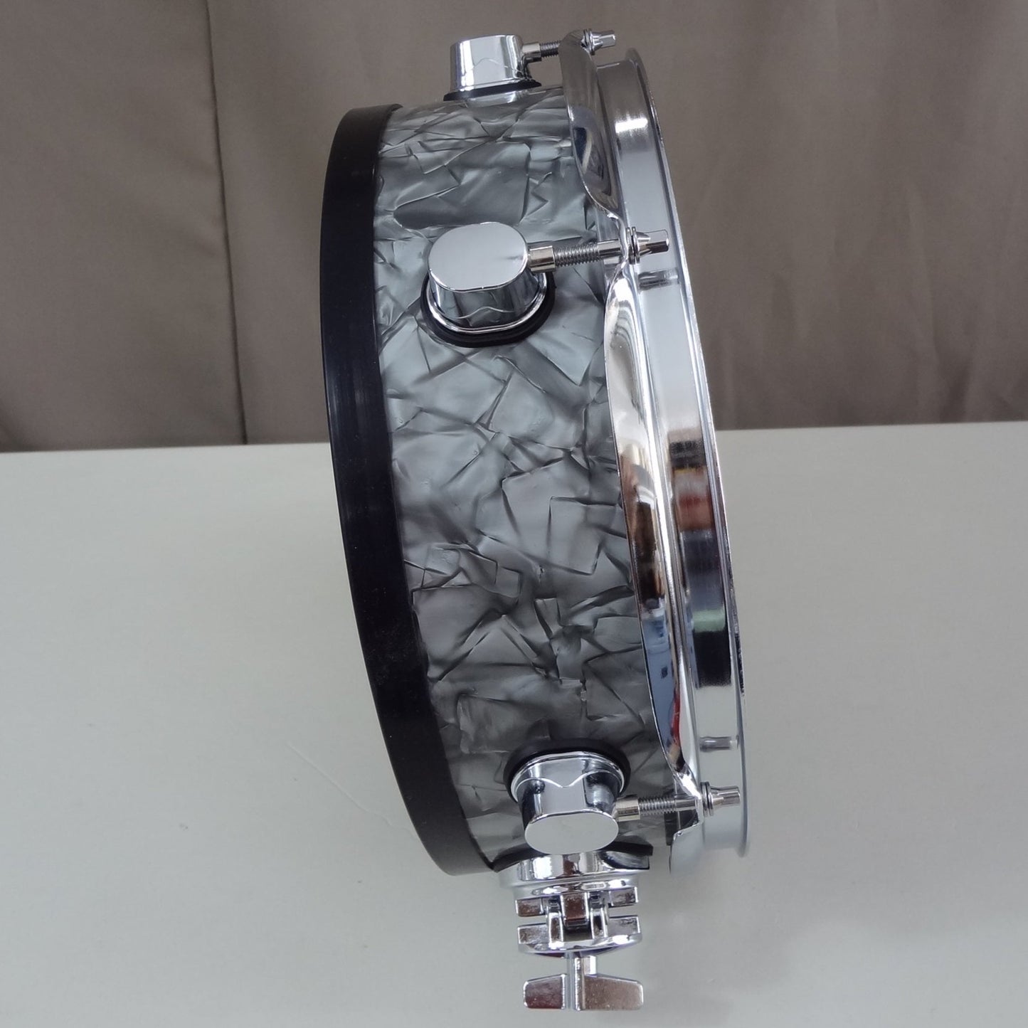 New 12 Inch Custom Electronic Snare Drum - Grey Pearl