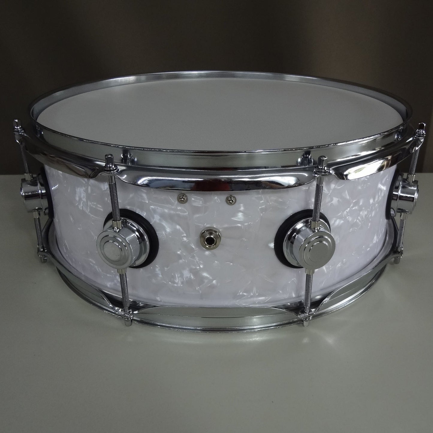 New 14 Inch Custom Electronic Snare Drum - White Pearl