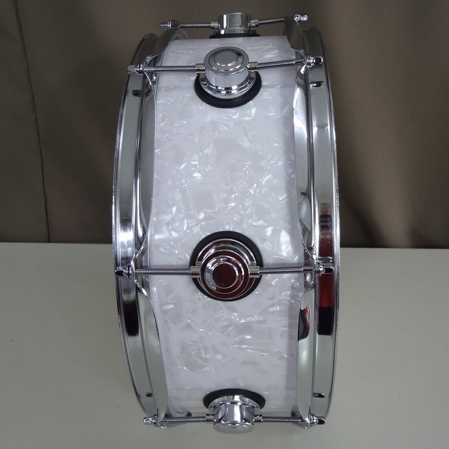 New 14 Inch Custom Electronic Snare Drum - White Pearl