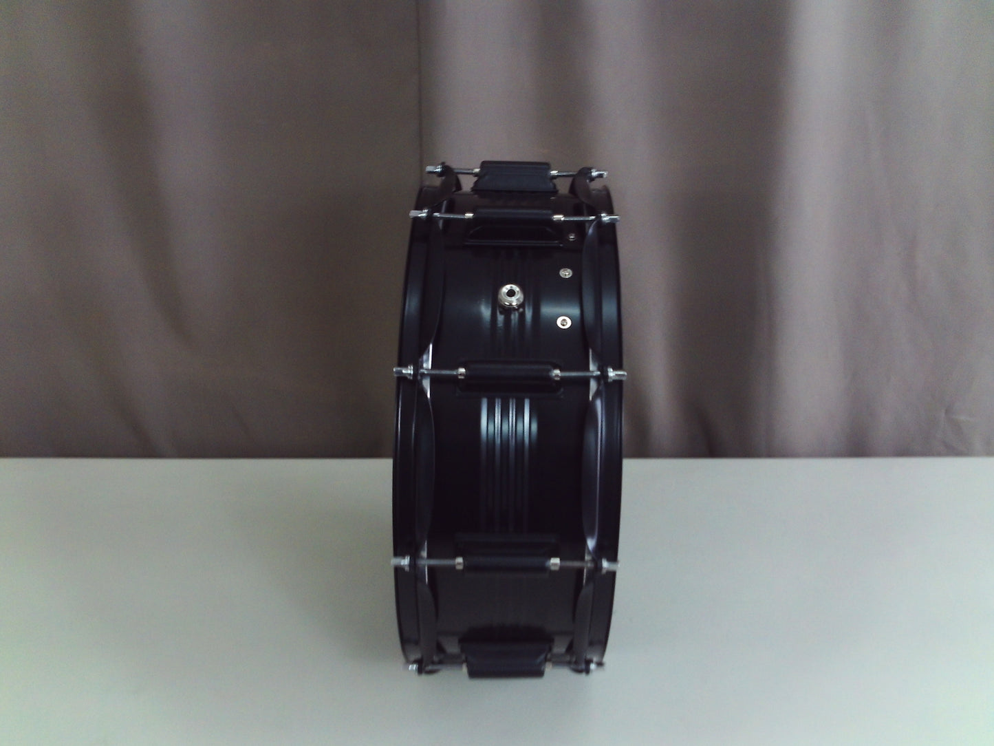 New 14 Inch Custom Electronic Metal Snare Drum - Black -Painted.
