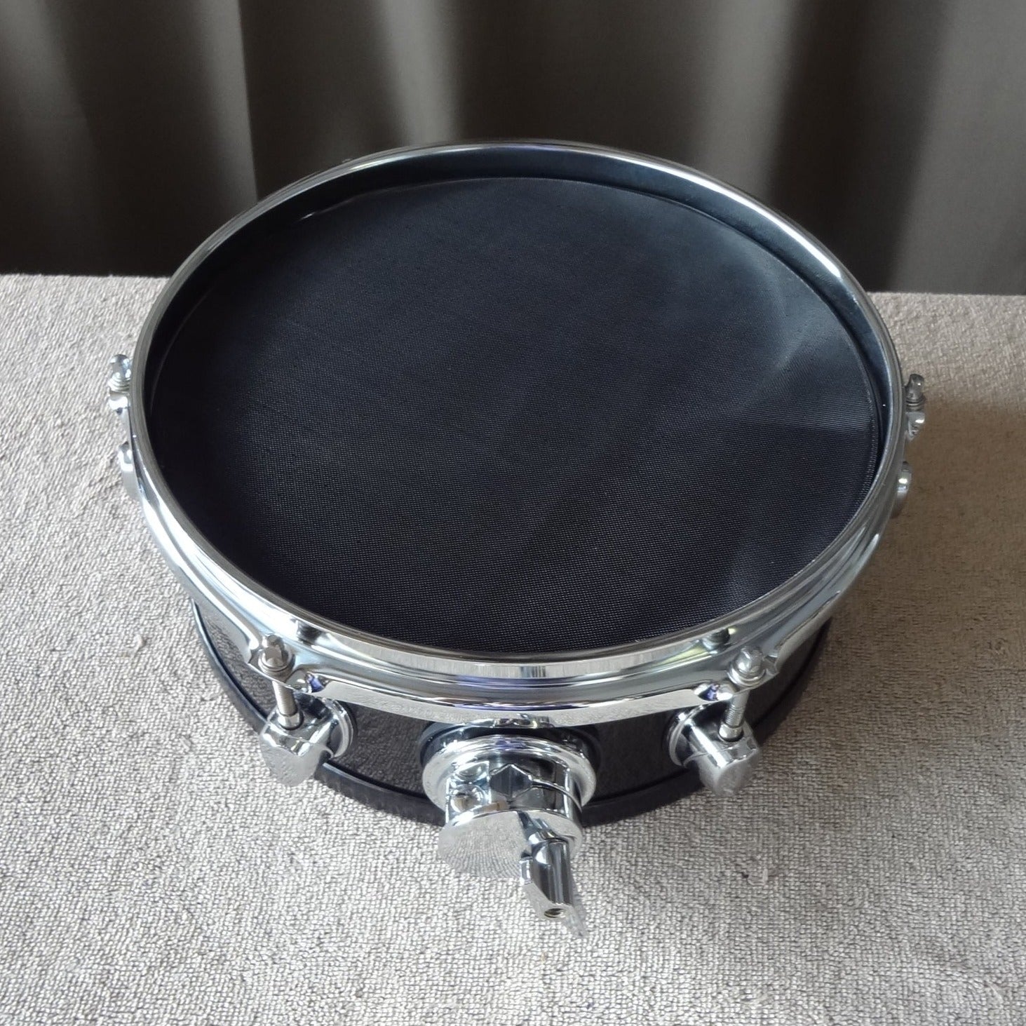 Top down view of new 10 inch custom electronic snare drum