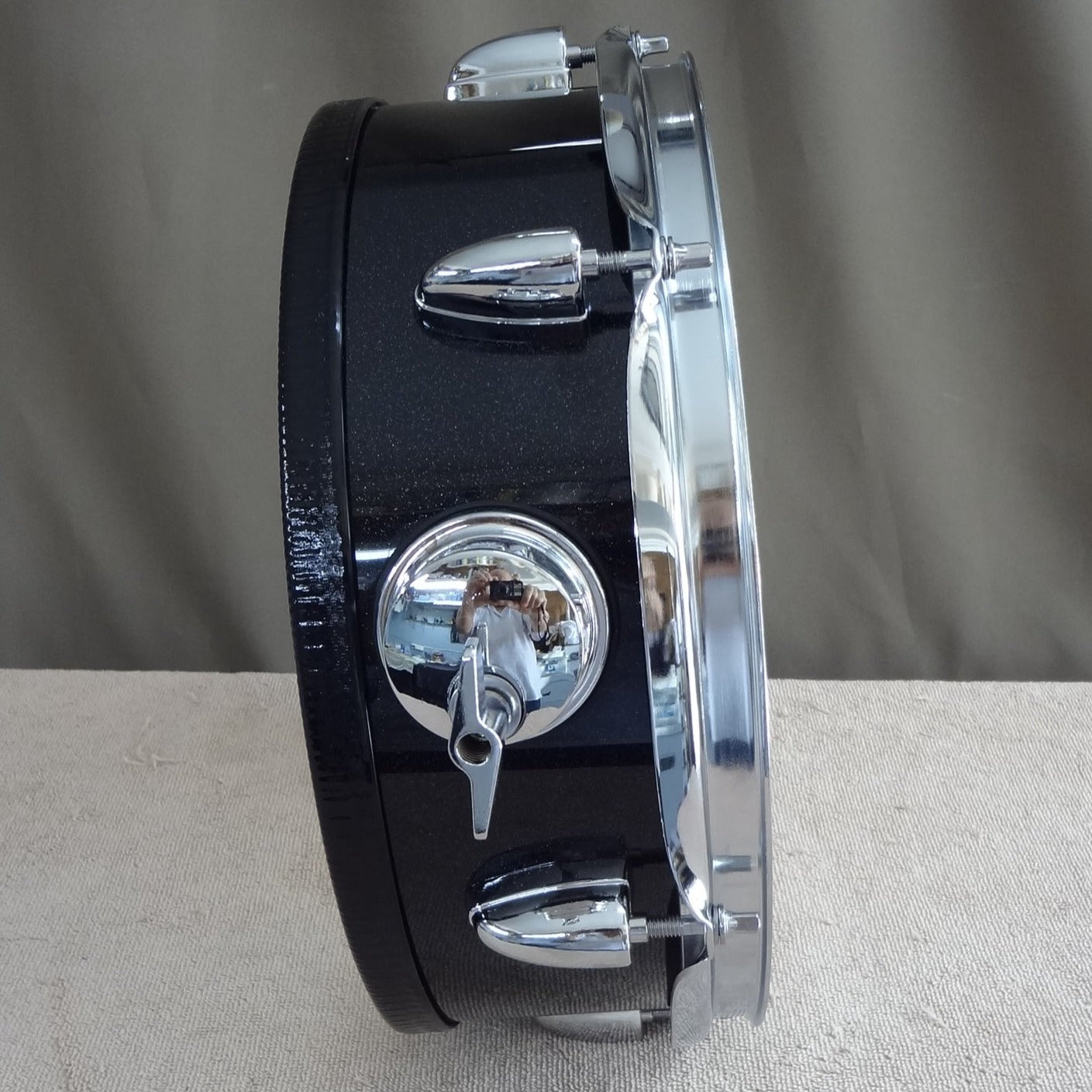 New 12 Inch Custom Electronic Snare Drum - Black with Slight Sparkle