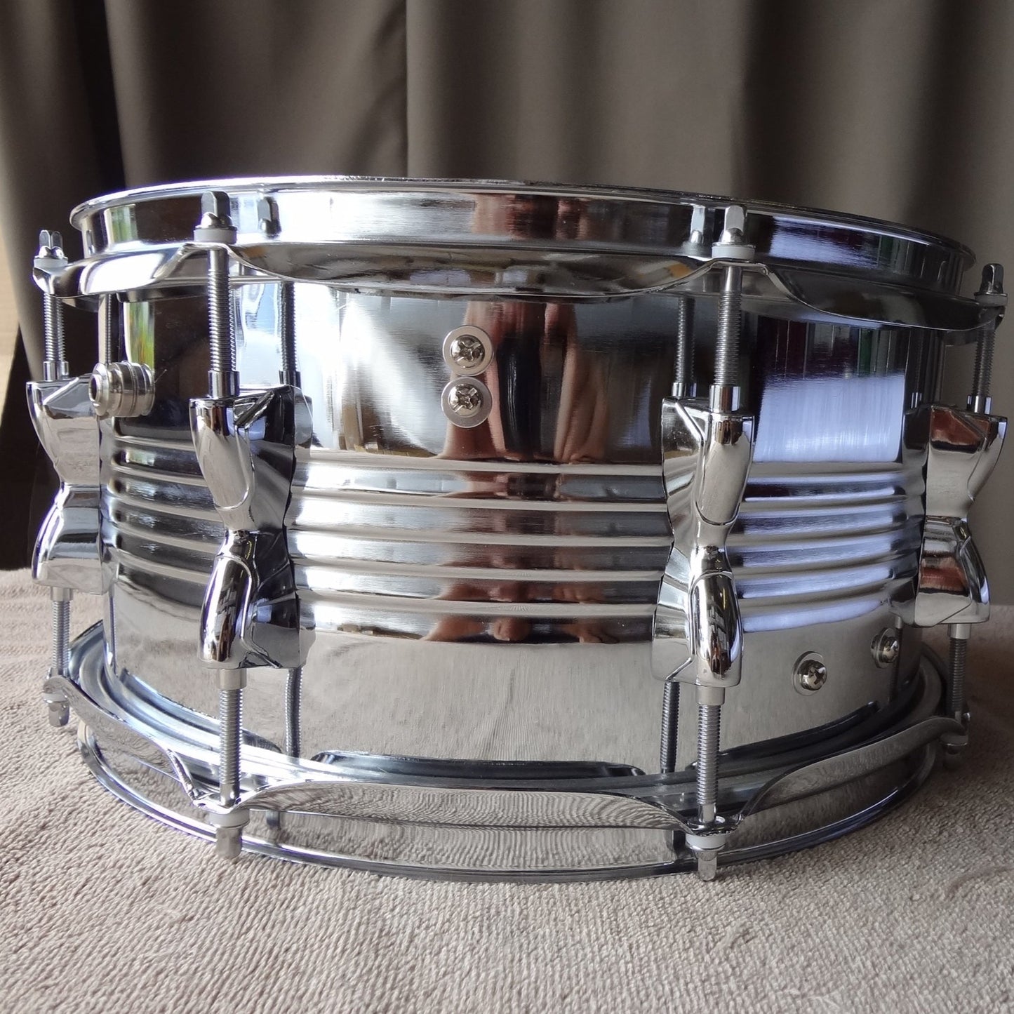New 12 Inch Custom Electronic Snare Drum - Chrome Metal