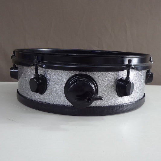 New 12 Inch Custom Electronic Snare Drum - Silver Sparkle