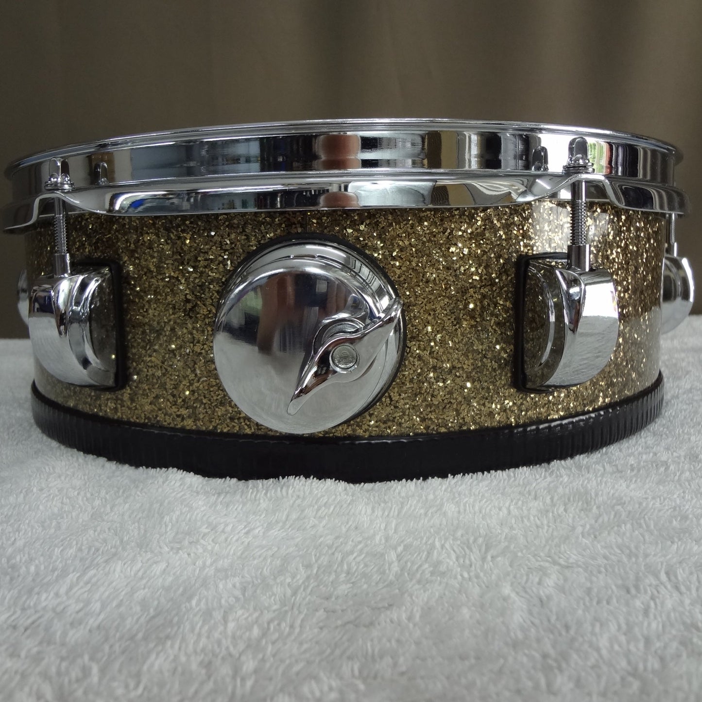 New 13 Inch Custom Electronic Snare Drum - Ginger Glass Glitter