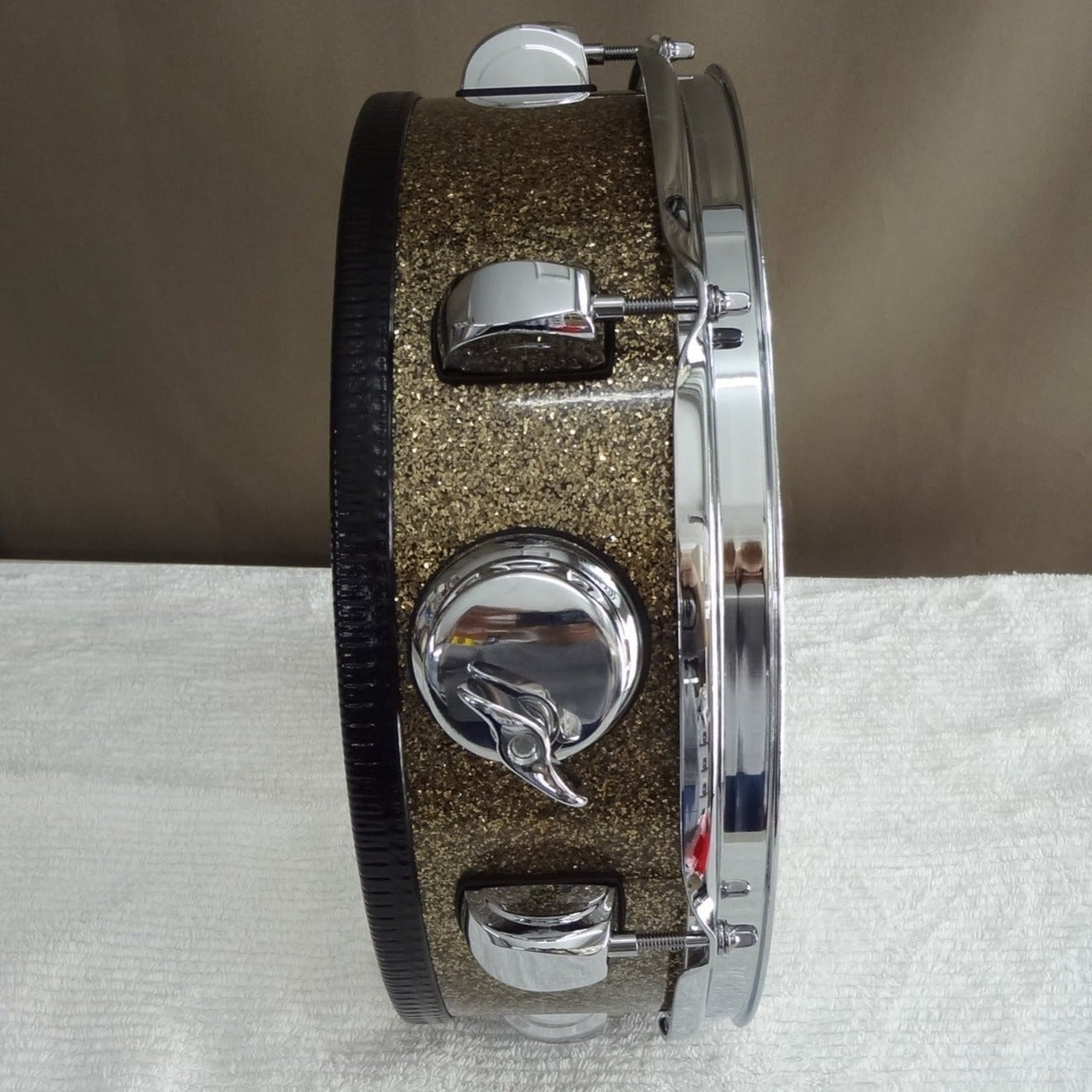 New 13 Inch Custom Electronic Snare Drum - Ginger Glass Glitter