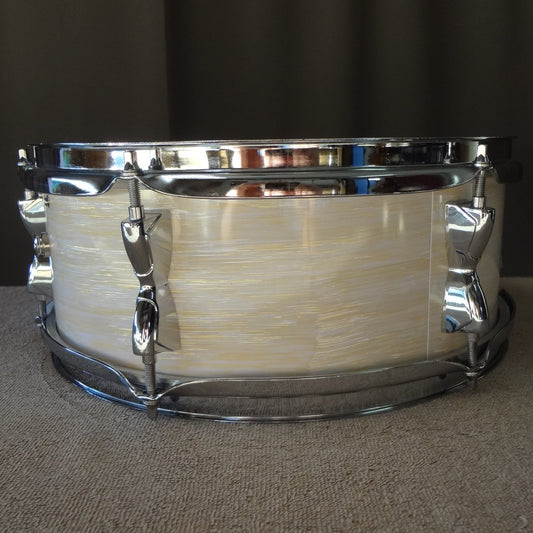 New 13 Inch Custom Electronic Snare Drum - Gold/White Swish