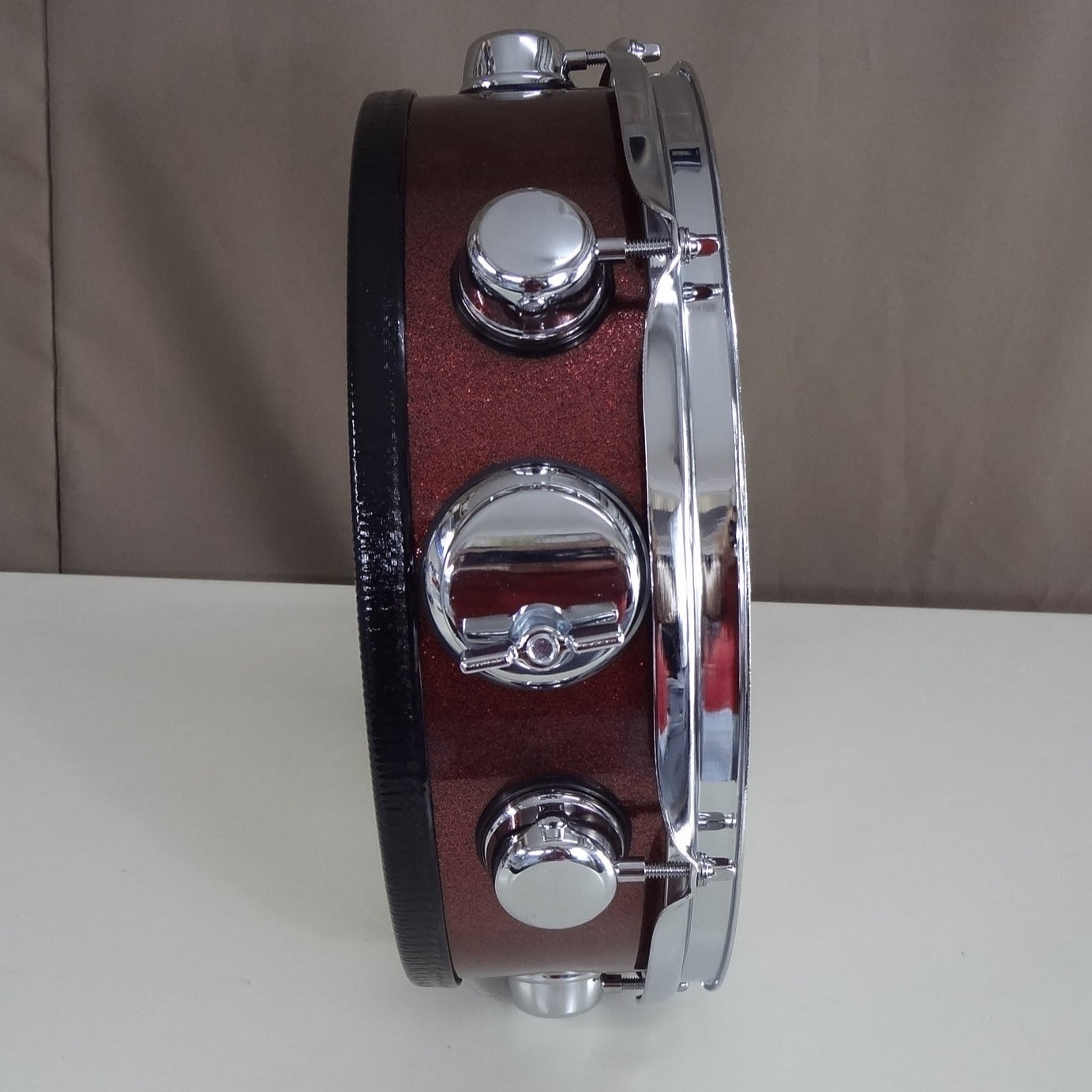 New 13 Inch Custom Electronic Snare Drum - Red Sparkle