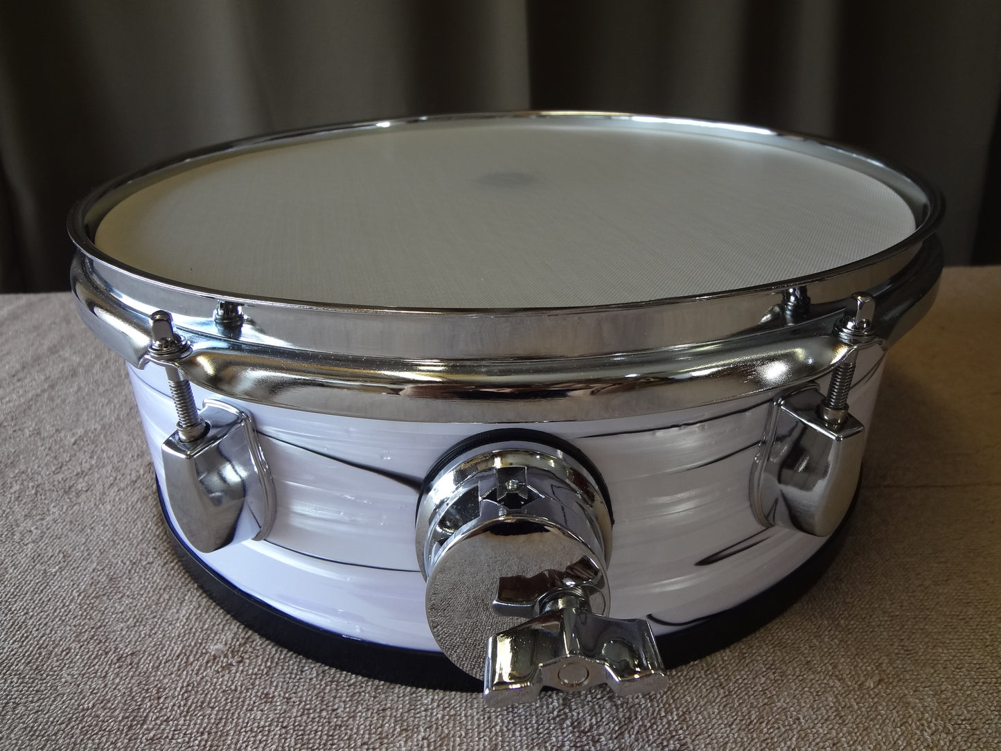 New 13 Inch Custom Electronic Snare Drum - White/Black