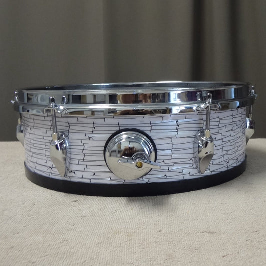 New 13 Inch Custom Electronic Snare Drum - White/Black Etch