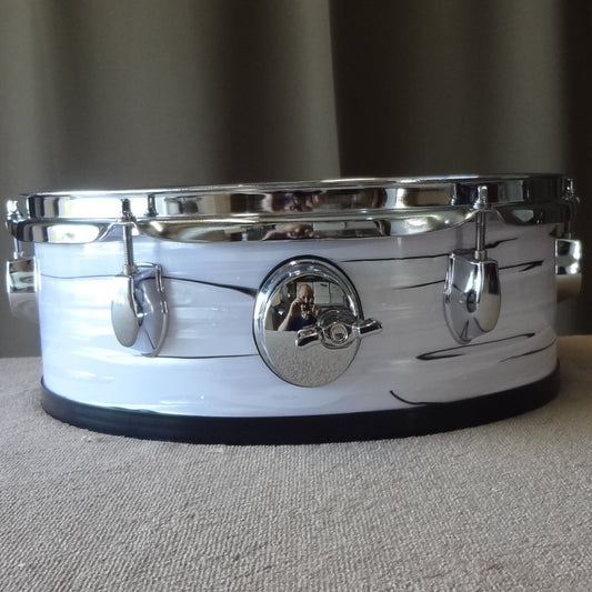 New 13 Inch Custom Electronic Snare Drum - White/Black