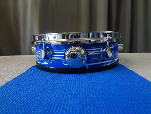 NEW 12'' CUSTOM ELECTRONIC SNARE DRUM - BLUE/WHITE STRIPE